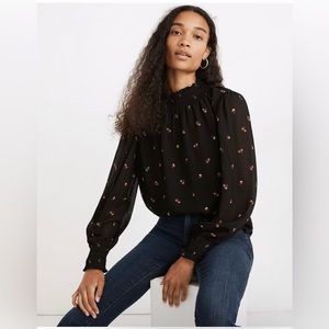 Madewell Smocked Mockneck Top in Amie Floral